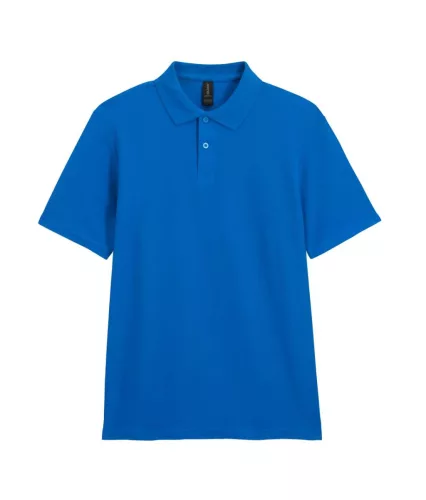 Gildan SOFTSTYLE® - Pamut pique férfi galléros póló - Királykék - L