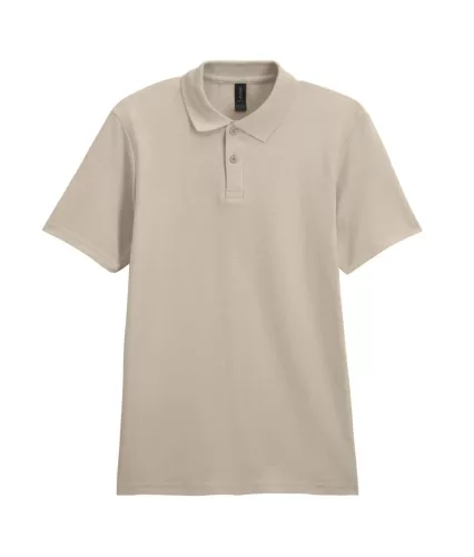 Gildan SOFTSTYLE® - Pamut pique férfi galléros póló - Homok - 2XL