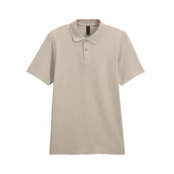   Gildan SOFTSTYLE® - Pamut pique férfi galléros póló - Homok - XL