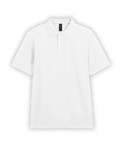 Gildan SOFTSTYLE® - Pamut pique férfi galléros póló - Fehér - M