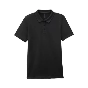   Gildan SOFTSTYLE™ - 100% gyűrűs fonású pamut, dupla pique női galléros póló - Fekete - L