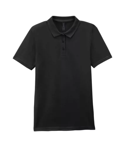 Gildan SOFTSTYLE™ - 100% gyűrűs fonású pamut, dupla pique női galléros póló - Fekete - XL