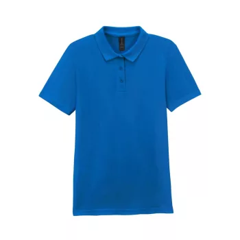   Gildan SOFTSTYLE™ - 100% gyűrűs fonású pamut, dupla pique női galléros póló - Királykék - 2XL