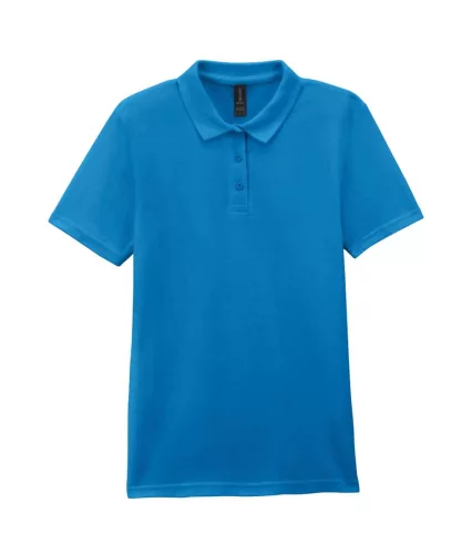 Gildan SOFTSTYLE™ - 100% gyűrűs fonású pamut, dupla pique női galléros póló - Sapphire - M