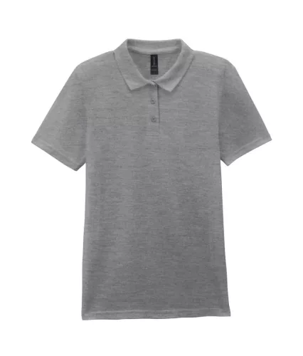 Gildan SOFTSTYLE™ - 100% gyűrűs fonású pamut, dupla pique női galléros póló - Sport Grey - 2XL