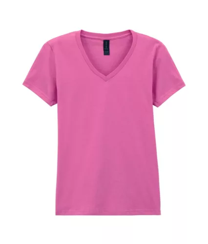 Gildan SOFTSTYLE® - Félszűkített, oldalvarrott fazonú, V-nyakú női póló - Azalea - S