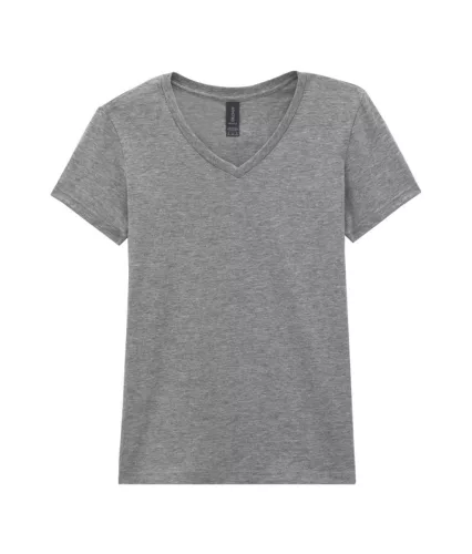 Gildan SOFTSTYLE® - Félszűkített, oldalvarrott fazonú, V-nyakú női póló - Sport Grey - M