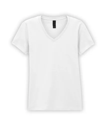 Gildan SOFTSTYLE® - Félszűkített, oldalvarrott fazonú, V-nyakú női póló - Fehér - L