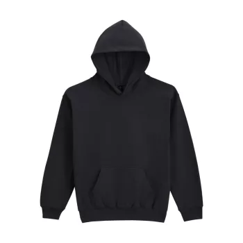   Gildan SOFTSTYLE® - Húzózsinór nélküli, kapucnis, kenguru zsebes gyerek pulóver - Fekete - XL