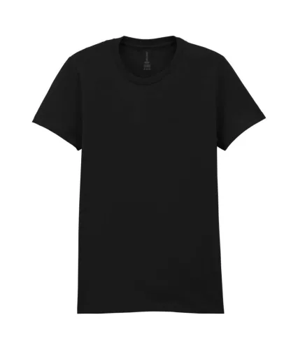 Gildan SOFTSTYLE® - Félszűkített, oldalvarrott fazonú, kerek nyakú női póló - Pitch Black - 3XL