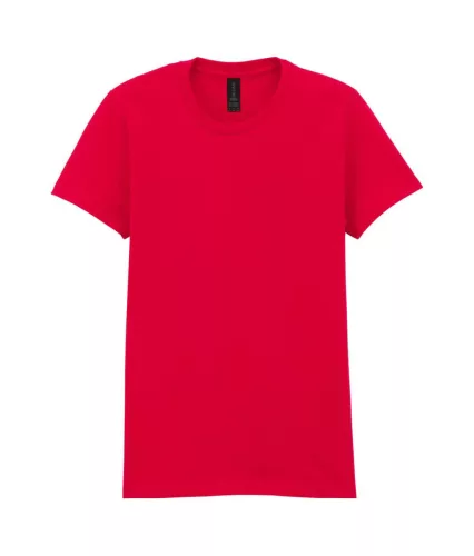 Gildan SOFTSTYLE® - Félszűkített, oldalvarrott fazonú, kerek nyakú női póló - Piros - 2XL