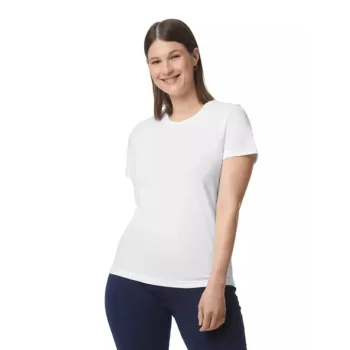   Gildan SOFTSTYLE® - Félszűkített, oldalvarrott fazonú, kerek nyakú női póló - Fehér - 2XL