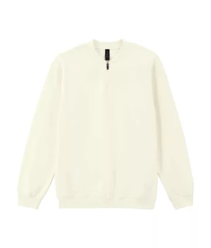 Gildan SOFTSTYLE® - Bolyhos belsős, 1/4 cipzáras férfi pulóver - Off White - 2XL