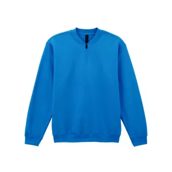   Gildan SOFTSTYLE® - Bolyhos belsős, 1/4 cipzáras férfi pulóver - Királykék - 3XL