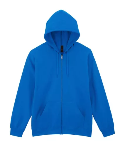 Gildan SOFTSTYLE® - Bolyhosz belsős, kapucnis, cipzáras férfi pulóver - Királykék - 2XL