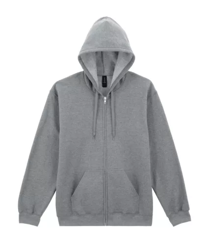 Gildan SOFTSTYLE® - Bolyhosz belsős, kapucnis, cipzáras férfi pulóver - Sport Grey - 2XL