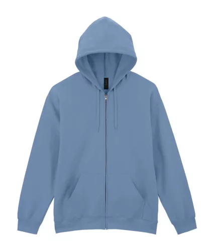 Gildan SOFTSTYLE® - Bolyhosz belsős, kapucnis, cipzáras férfi pulóver - Stone Blue - 2XL