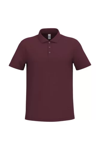 iDeal Basic - Pamut, pique galléros férfi póló - Ideal Burgundy - XL
