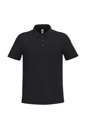 iDeal Basic - Pamut, pique galléros férfi póló - Ideal Black - M