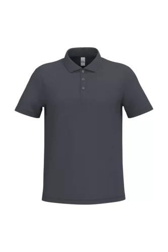iDeal Basic - Pamut, pique galléros férfi póló - Ideal Dark Grey - 2XL