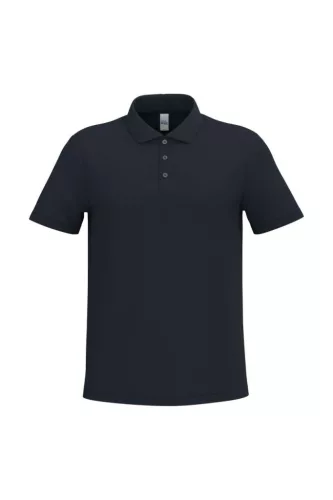 iDeal Basic - Pamut, pique galléros férfi póló - Ideal Navy - XL