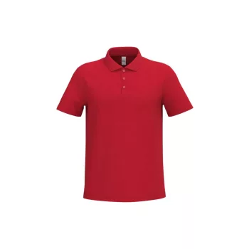   iDeal Basic - Pamut, pique galléros férfi póló - Ideal Red - XL
