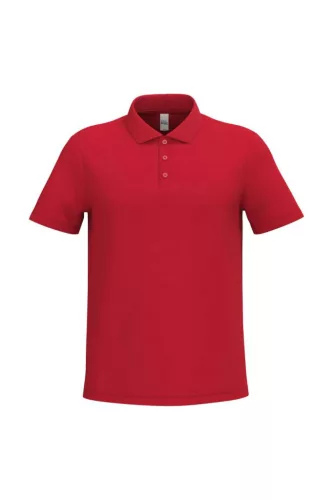 iDeal Basic - Pamut, pique galléros férfi póló - Ideal Red - XL