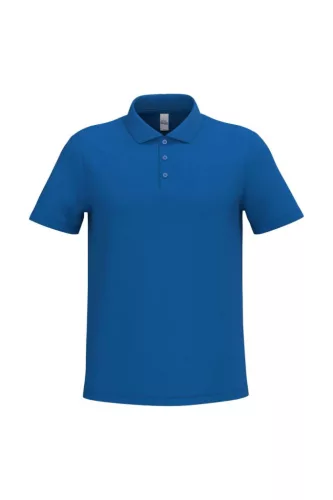 iDeal Basic - Pamut, pique galléros férfi póló - Ideal Royal Blue - L