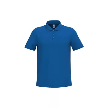   iDeal Basic - Pamut, pique galléros férfi póló - Ideal Royal Blue - M