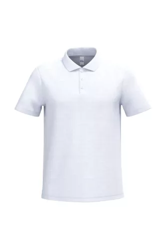 iDeal Basic - Pamut, pique galléros férfi póló - Ideal White - 5XL