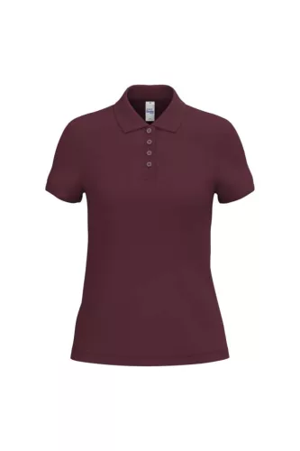 iDeal Basic - Pamut, pique galléros női póló - Ideal Burgundy - L