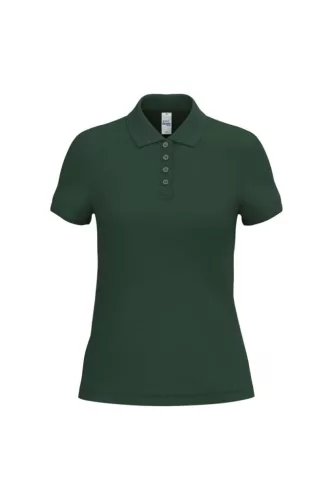 iDeal Basic - Pamut, pique galléros női póló - Ideal Forest Green - L