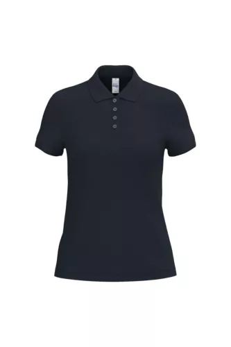 iDeal Basic - Pamut, pique galléros női póló - Ideal Navy - XL