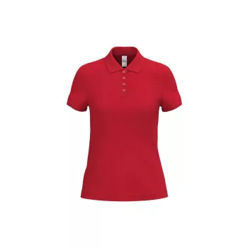   iDeal Basic - Pamut, pique galléros női póló - Ideal Red - L