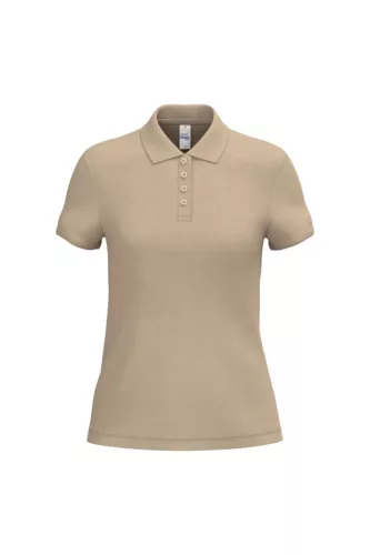 iDeal Basic - Pamut, pique galléros női póló - Ideal Sand - M