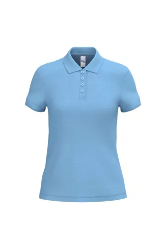 iDeal Basic - Pamut, pique galléros női póló - Ideal Sky Blue - S