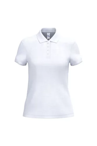 iDeal Basic - Pamut, pique galléros női póló - Ideal White - 3XL