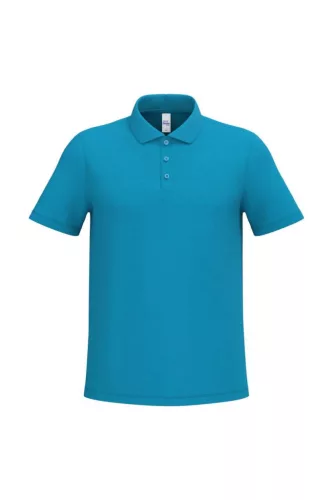 iDeal Basic - Egyenes szabású, pique galléros férfi póló - Ideal Atoll Blue - XL