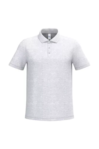 iDeal Basic - Egyenes szabású, pique galléros férfi póló - Ideal Ash Heather - L