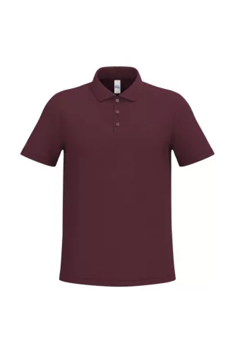iDeal Basic - Egyenes szabású, pique galléros férfi póló - Ideal Burgundy - M