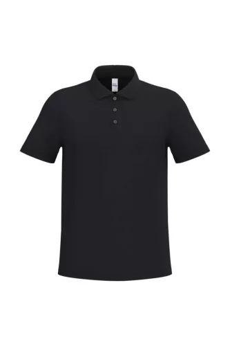 iDeal Basic - Egyenes szabású, pique galléros férfi póló - Ideal Black - S