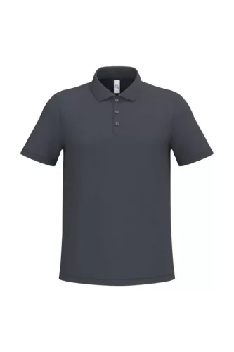 iDeal Basic - Egyenes szabású, pique galléros férfi póló - Ideal Dark Grey - XL