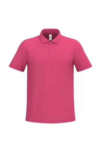 iDeal Basic - Egyenes szabású, pique galléros férfi póló - Ideal Fuchsia - XL
