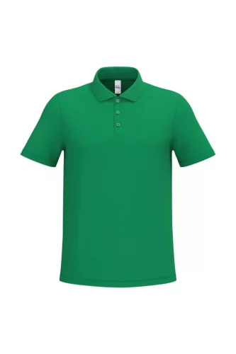 iDeal Basic - Egyenes szabású, pique galléros férfi póló - Ideal Kelly Green - S