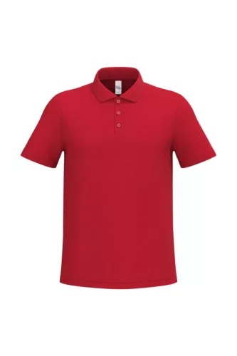 iDeal Basic - Egyenes szabású, pique galléros férfi póló - Piros - 2XL