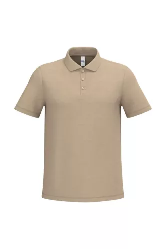 iDeal Basic - Egyenes szabású, pique galléros férfi póló - Ideal Sand - S