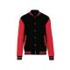 Kariban - Patentos, kontrasztos unisex Teddy felső - Fekete/Piros - 2XL