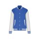 Kariban - Patentos, kontrasztos unisex Teddy felső - Világos királykék/Fehér - 2XL