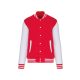 Kariban - Patentos, kontrasztos unisex Teddy felső - Fehér/Piros - 3XL