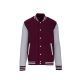 Kariban - Patentos, kontrasztos unisex Teddy felső - Vörös/Szürke - L